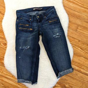 Levi's Ultra Low Rise Skinny Capris / Long Shorts with Punk Zipper Details
